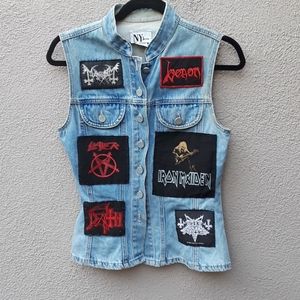 Vest rock band patches heavy metal